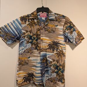 RJC Hawaiian Tropical Paradise Men's Button Down Shirt EUC